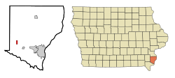 Des Moines County Iowa Incorporated and Unincorporated areas Danville Highlighted